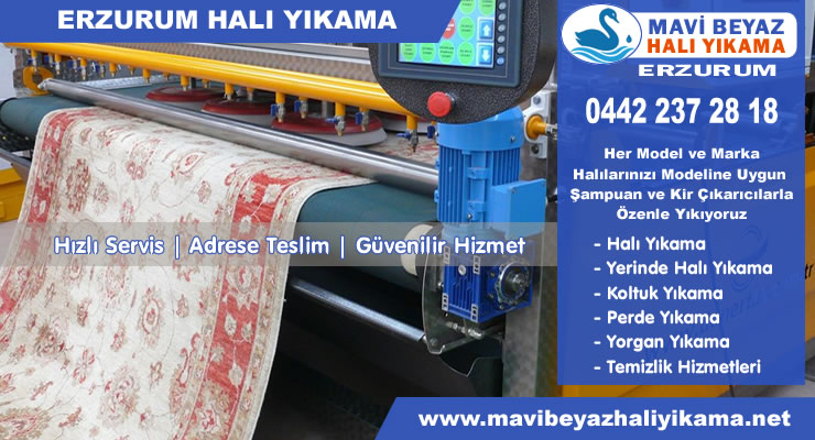 Erzurum Mavi Beyaz Halı Yıkama